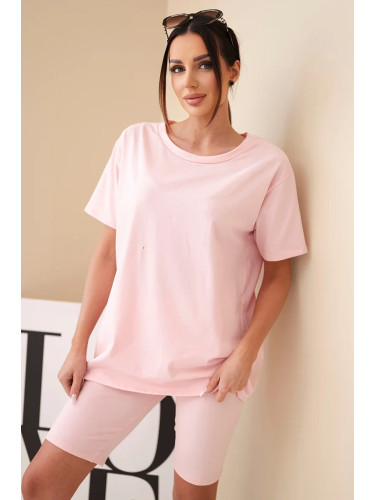 Дамски комплект с къс ръкав и шорти Kesi, жълт