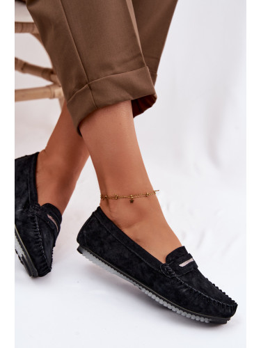 Дамски мокасини S. BARSKI от четкана кожа