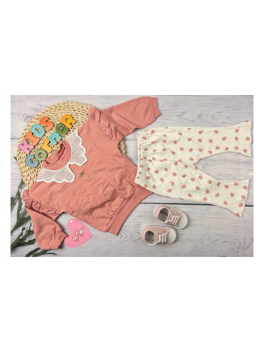 Пролетен бебешки комплект за момиче розова Ягодка