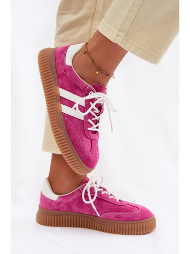 Boto Дамски велурени маратонки на платформа фуксия Marisae