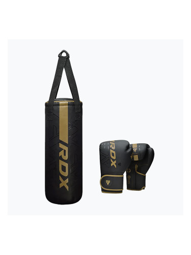 Боксов чувал  RDX F6 Junior Punch Bag + боксови ръкавици matte gold