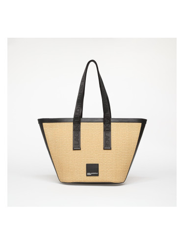 Karl Lagerfeld Jeans Box Logo Raffia Shopper Bag Natural Universal