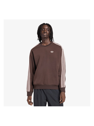 Суитшърт adidas Adicolor 3-Stripes Oversized Crewneck Aurora Coffee/ Sandy Pink L