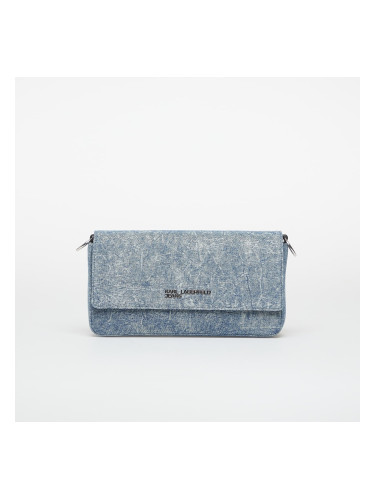 Karl Lagerfeld Jeans Denim Chain Top Handle Bag Washed Medium Blue Universal