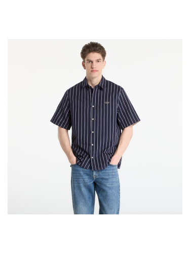 Риза GUESS Ss Yarn Dyed Crinkle Shirt Smart Blue/ White S