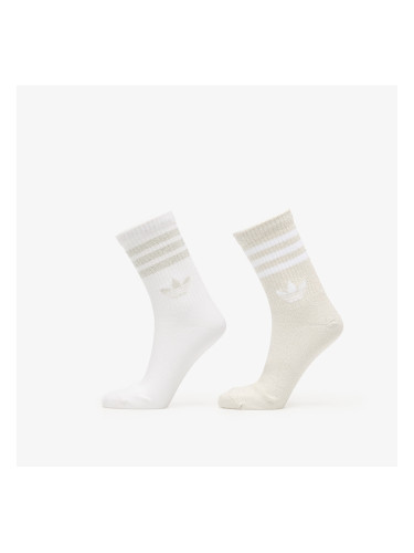 Чорапи adidas 3-Stripes Glitter Crew Socks 2 Pairs Ice Gold Met./ White M