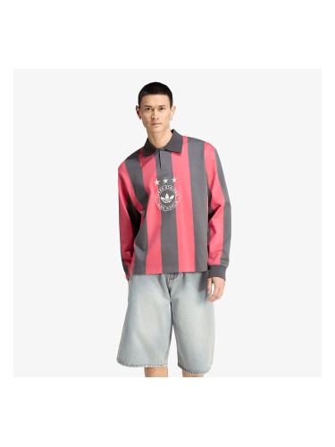 Тениска adidas Graphic Long Sleeve Polo Shirt Utility Black/ Cream White L