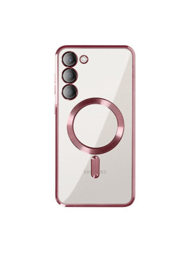 Силиконов кейс bSmart Chrome Magsafe с протектори за камерите, За Samsung Galaxy A57, Розово-златен