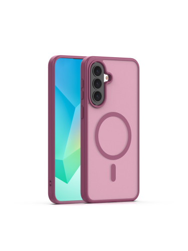 Кейс Mag Matt с цяла дупка за камерите за Samsung Galaxy A37 тъмнолилав