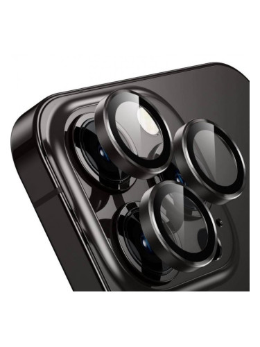 Стъклен протектор с метални рингове за задна камера MBX за Huawei Pura 80 Pro, Черен