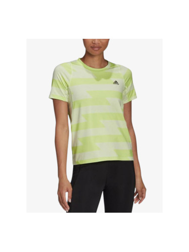 ADIDAS Fast Allover Print Tee Green/White