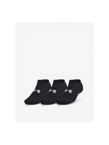 UNDER ARMOUR 3-Packs Training Cotton No Show Socks Black