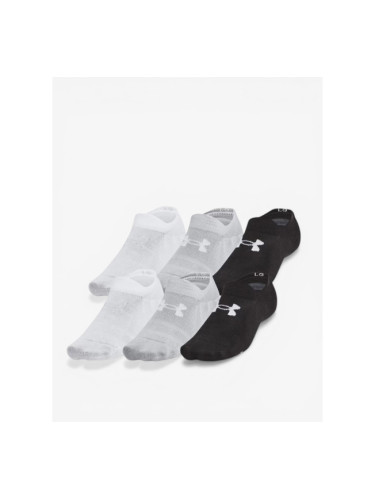 UNDER ARMOUR 6-Packs Essential Ultra Low Cut Socks Black/Grey
