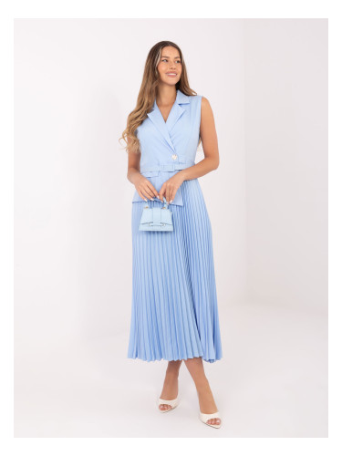 Елегантна светлосиня рокля