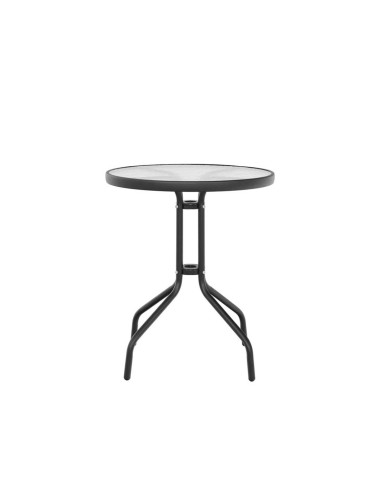 ЧЕРНА КРЪГЛА ГРАДИНСКА МАСА АЛБЕНА 60/60/71СМ