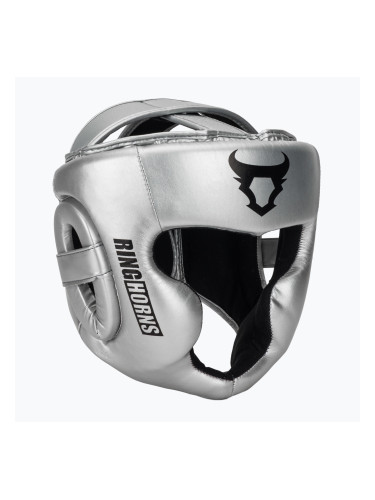Боксова каска Venum Ringhorns Charger Headgear silver/black