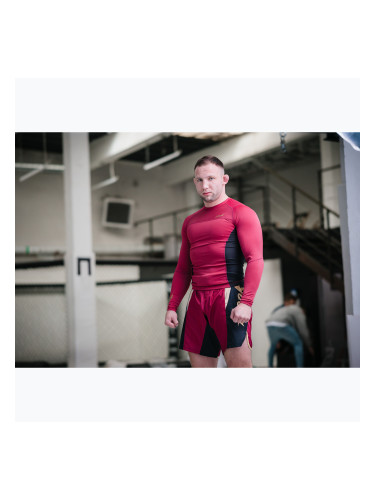 Мъжки рашгард с дълъг ръкав Rashguard HOOK FIGHTING Base red