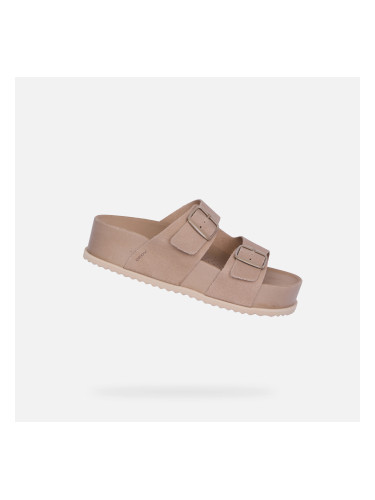 Дамски бежови сандали Geox Sandybett High