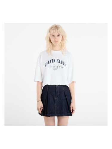 Тениска Calvin Klein Jeans Ss Cropped Boxy Heri Tee White M