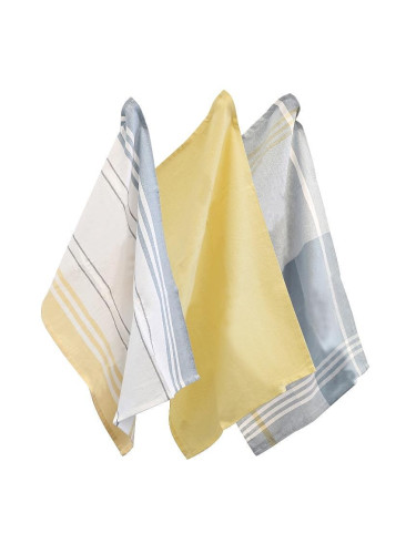 Комплект от 3 бр. кухненски кърпи KELA PASADO жълто-сини - 65 х 45 см