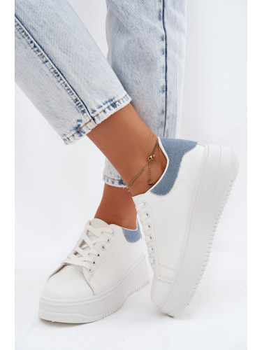 Дамски маратонки на платформа с имитация на кожа