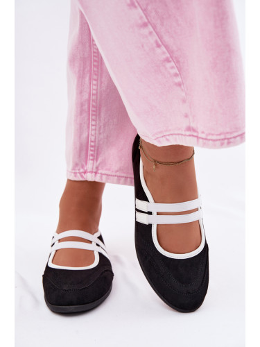 Балерини Boto Sport с еластични презрамки черни