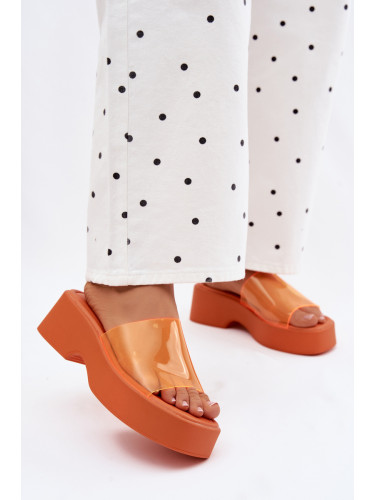 Дамски сандали на платформа Boto с прозрачна каишка