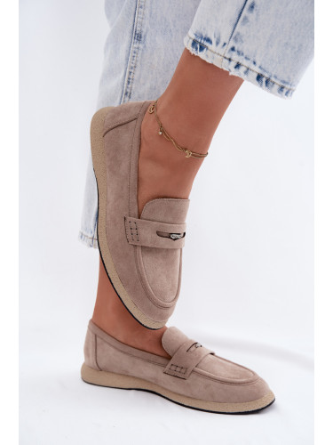 Дамски мокасини Vinceza бежови