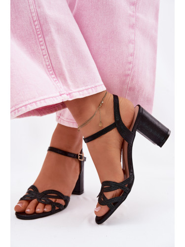 Дамски черни сандали на платформа Antonella