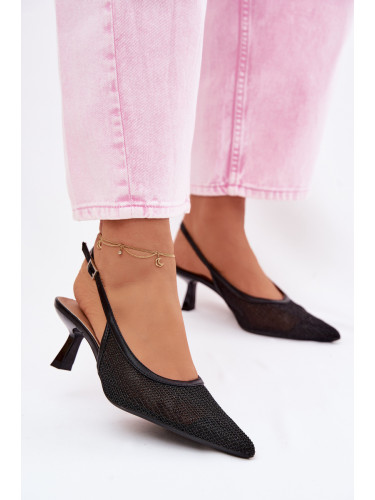Черни сандали Boto с тънки токчета