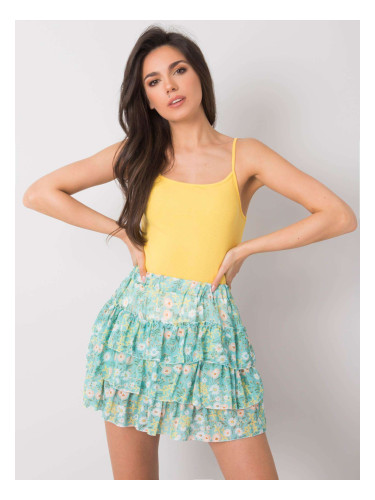 Leonor green skirt with ruffles