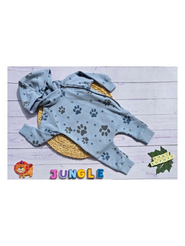 Памучен бебешки гащеризон за момче Doggy Paws Blue