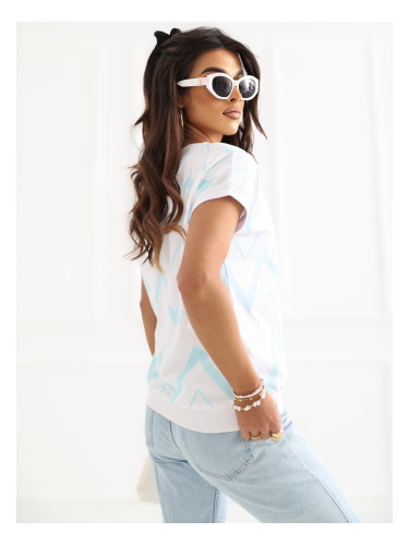 Ментова блуза с V-образно деколте