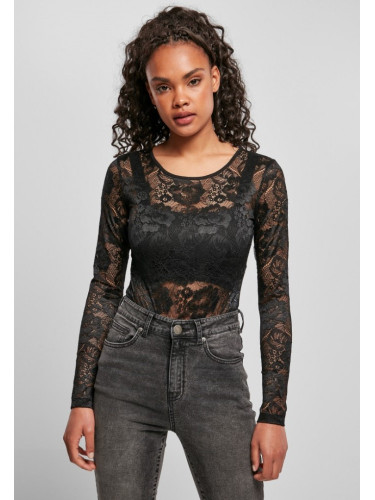 Дамско дантелено боди в черен цвят Urban Classics