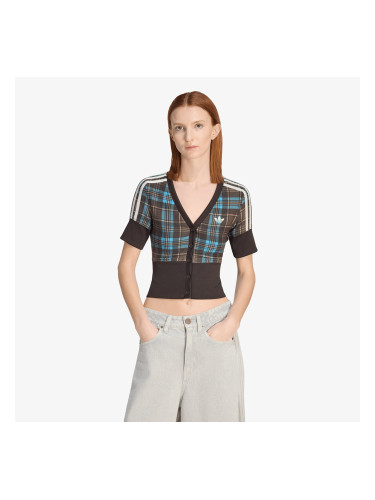 Тениска adidas Checked V-Neck Shirt With Buttons Multicolor S