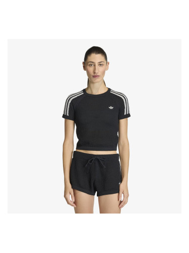 Тениска adidas Knitted Crochet Cali T-Shirt Black L