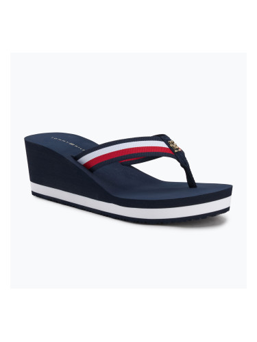 Дамски джапанки Tommy Hilfiger Corporate Wedge Beach Sandal space blue