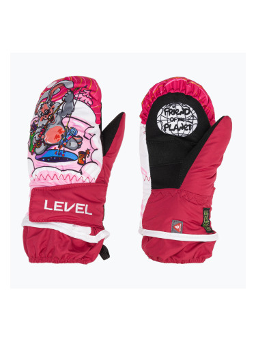 Детски скиорски ръкавици Level Animal pk bordeaux