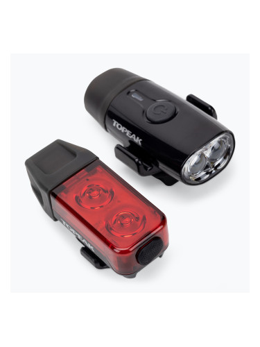 Topeak Set Power Lux Usb Комбинирани светлини за велосипед черни T-TMS098
