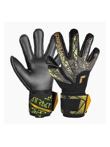 Reusch Attrakt Duo Finger Support вратарски ръкавици черни/златни/жълти/черни
