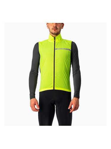 Мъжка жилетка за колоездене Castelli Squadra Stretch electric lime/dark grey