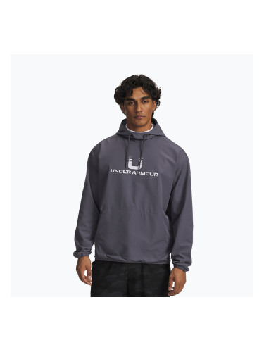 Мъжки суитшърт Under Armour Unstoppable Woven Hoodie castlerock/white