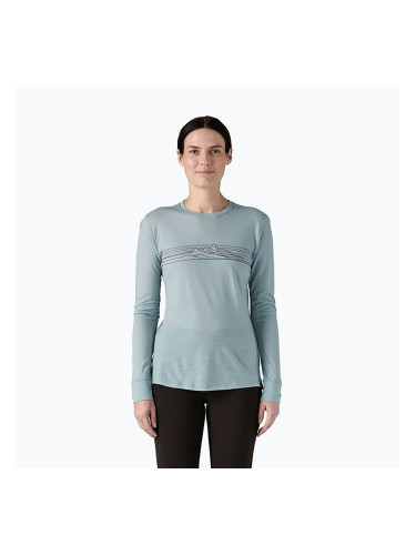 Patagonia Cap Cool Merino Blend Graphic stripe longsleeve за жени: thermal blue