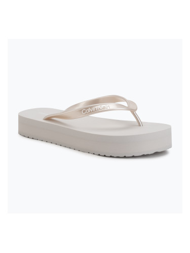 Дамски джапанки Calvin Klein HW0HW03120 Flatform silver