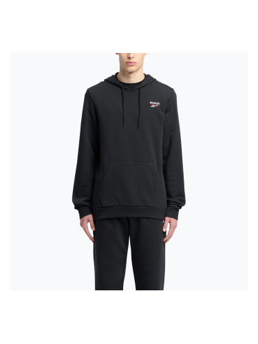 Мъжки суитшърт Reebok Identity Small Logo Hoodie black/white/vector red