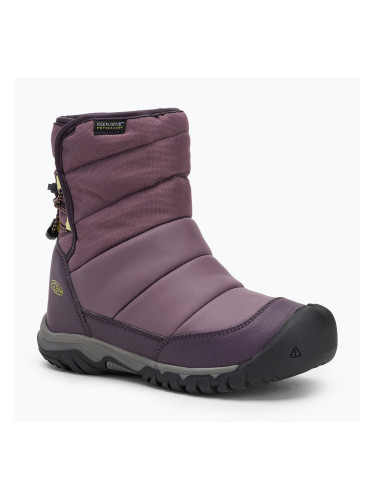 Младежки ботуши за сняг KEEN Puffrider WP black plum/daiquiri green