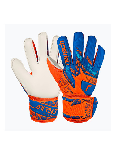 Детски вратарски ръкавици Reusch Attrakt Solid Junior shocking orange/blue
