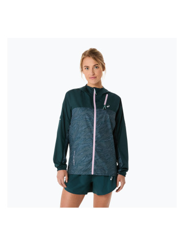 Дамско яке за бягане ASICS Fujitrail Packable saxon green/light ube