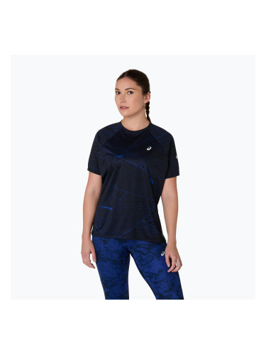 Дамска черна тениска за бягане ASICS Road Lite-Show SS performance