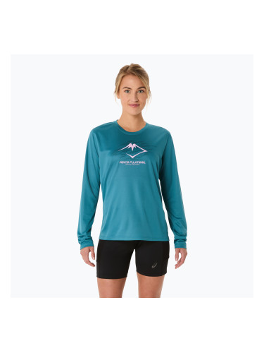 Дамска блуза за бягане с дълъг ръкав ASICS Fujitrail Logo atlantis blue